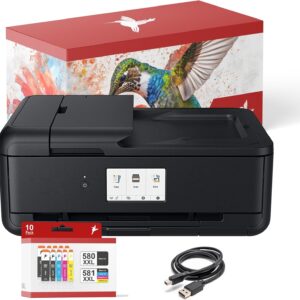 realink Bundle TS9550a Printer (A3 with Scanner and Copier) with 10 XXL Printer Cartridges