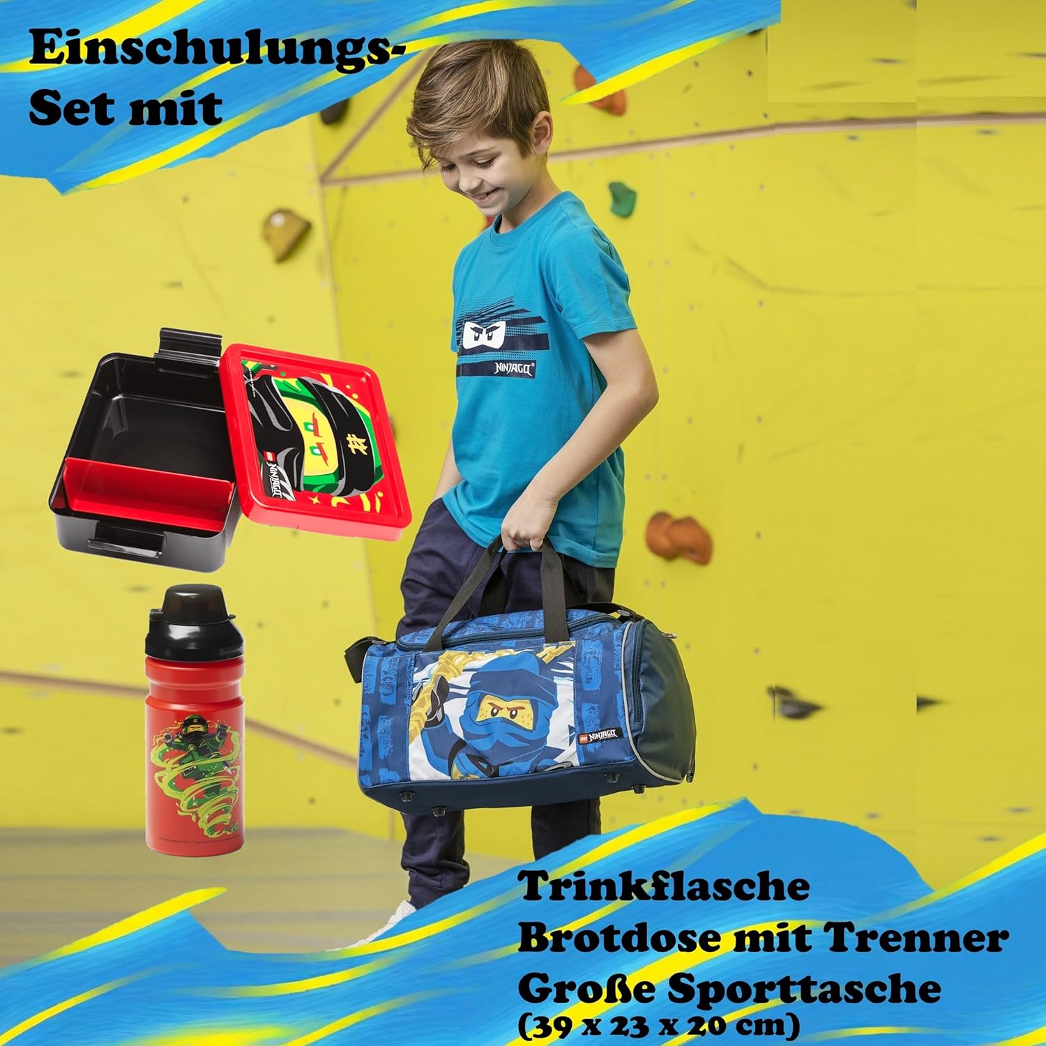 Familando Ninjago Easy Blue, blue, 9-piece set with sports bag – Bild 9