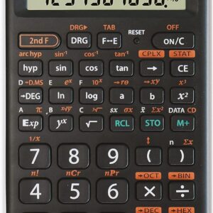 Sharp EL-501T Scientific Calculator 1 Line 10 Digits Battery Operated Black and White