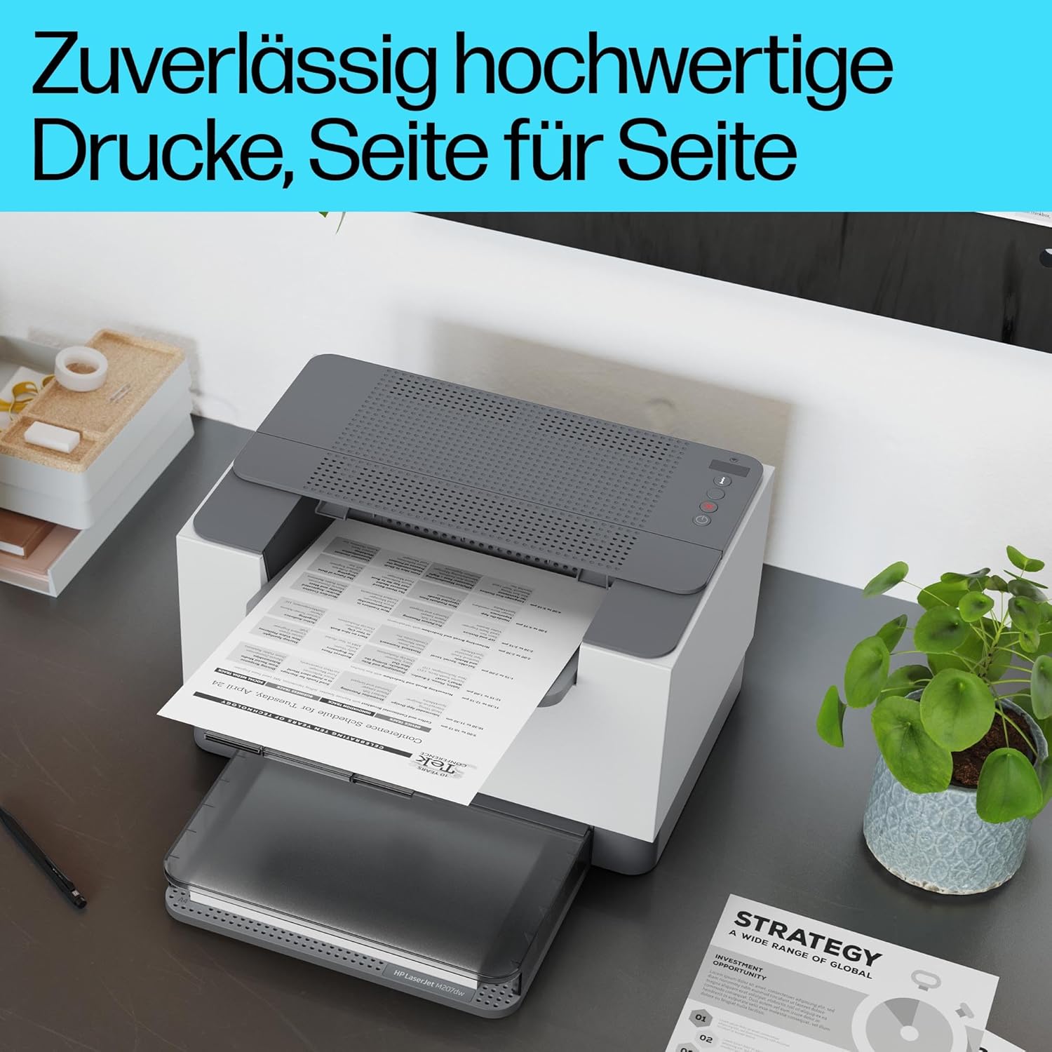 HP LaserJet M207dw Laser Printer Black and White, Fast Double-Sided Printing, Dual-Band Wi-Fi, USB, LAN, Smart App, LED Control Panel – Bild 8
