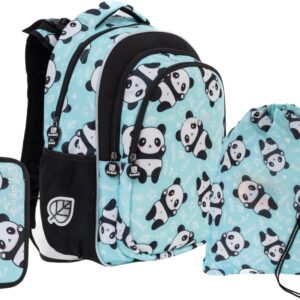 budmil School Backpack Set, 3 Pieces, School Bag from 1st Grade Primary School, Ergonomic Satchel for Girls and Boys, 26L Satchel with Chest Strap