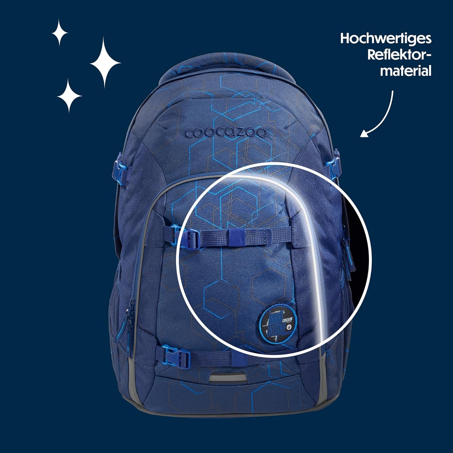 coocazoo School Backpack Joker Blue Motion Ergonomic & Adjustable Satchel Height & Size Adjustable with Chest Strap & Waist Belt from 3rd Grade – Bild 7