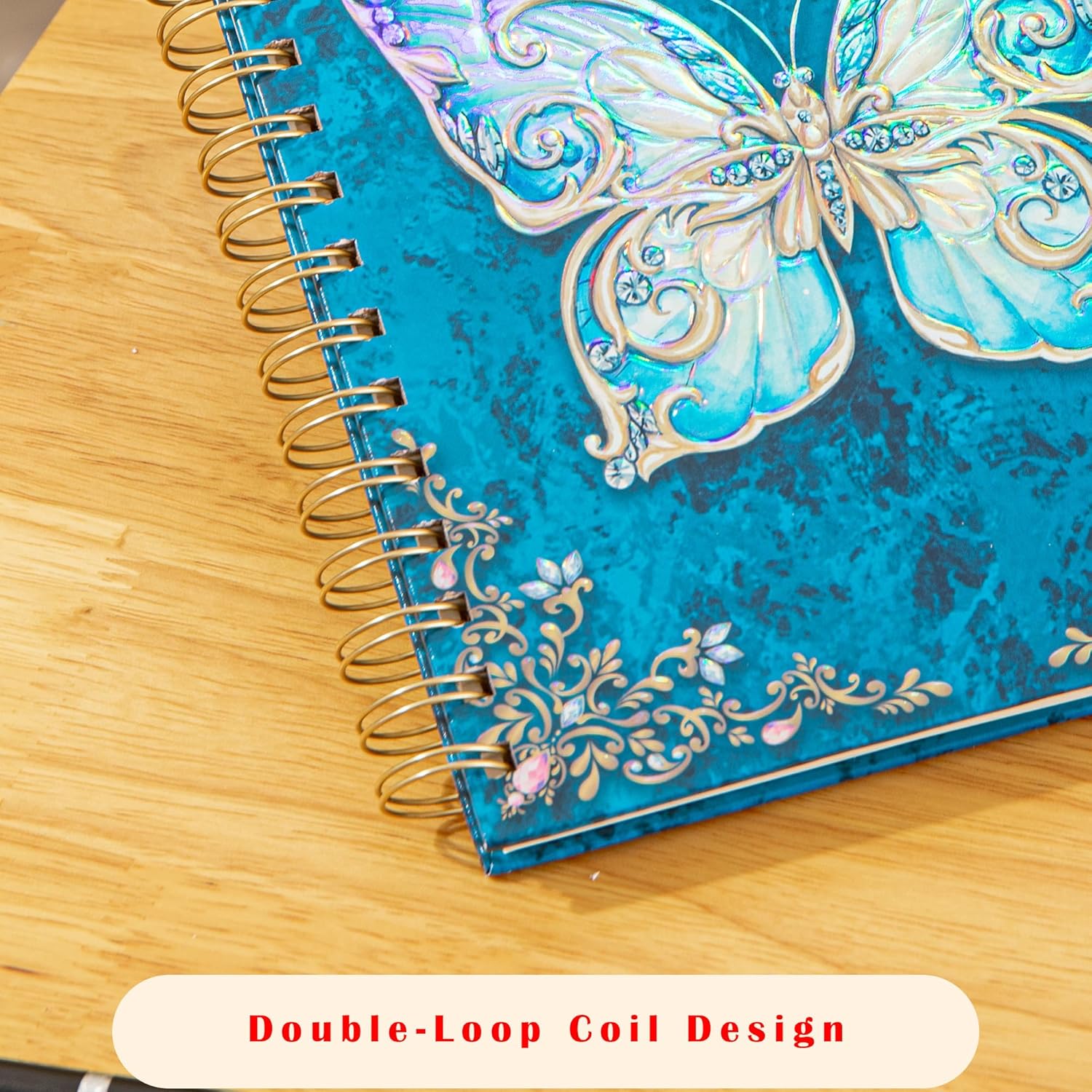 Spiral Notebook College Ruled Journal for Writing B5 3D Butterfly Notebooks Writing Journal for Women with Elastic Closure Band 192 Pages Lined Paper for School Office – Bild 3