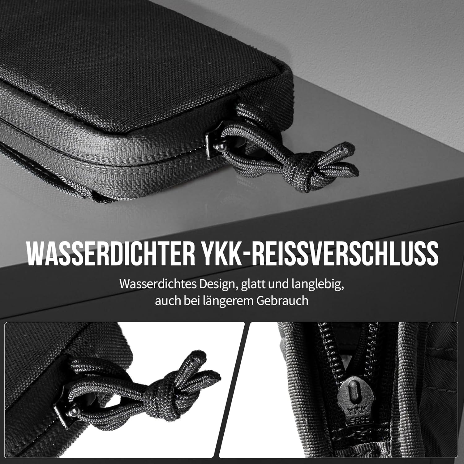 OneTigris Wallet Card Holder Coin Compartment Tactical Wallet 500D Nylon Slim Wallet with Card Slots Zip Transparent Window for Men Women Black – Bild 5