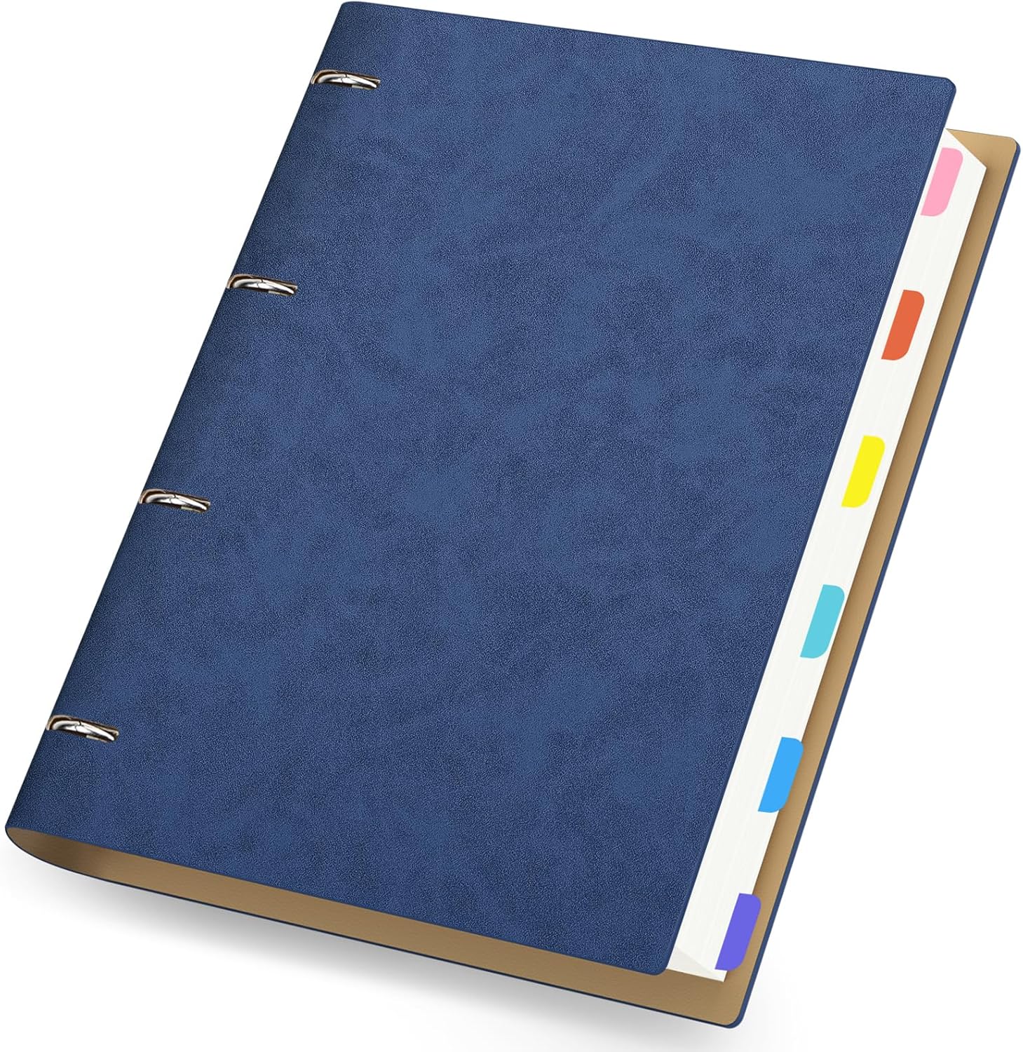 Ring Binder Notizbuch A4 Liniert - Spiralblock Nachfüllbar 21.5x28cm - 100g/m² Liniert Tagebuch Notebook A4 - PU Leder Notizblock A4-150 Blatt Dunkelblau Notizheft Reisetagebuch