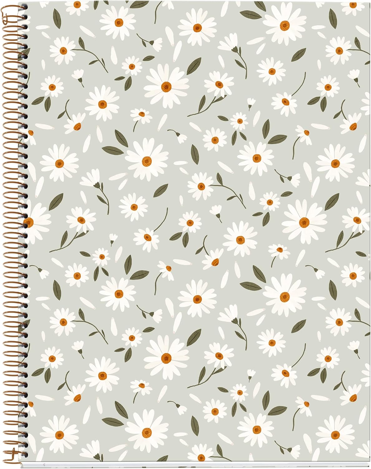 Miquelrius - Notebook A4 (210 x 297 mm), Squared 5 mm, 120 Sheets 70 g/m², Green Card Cover, 4 Coloured Stripes, Copper Spiral, Spring Flowers Collection