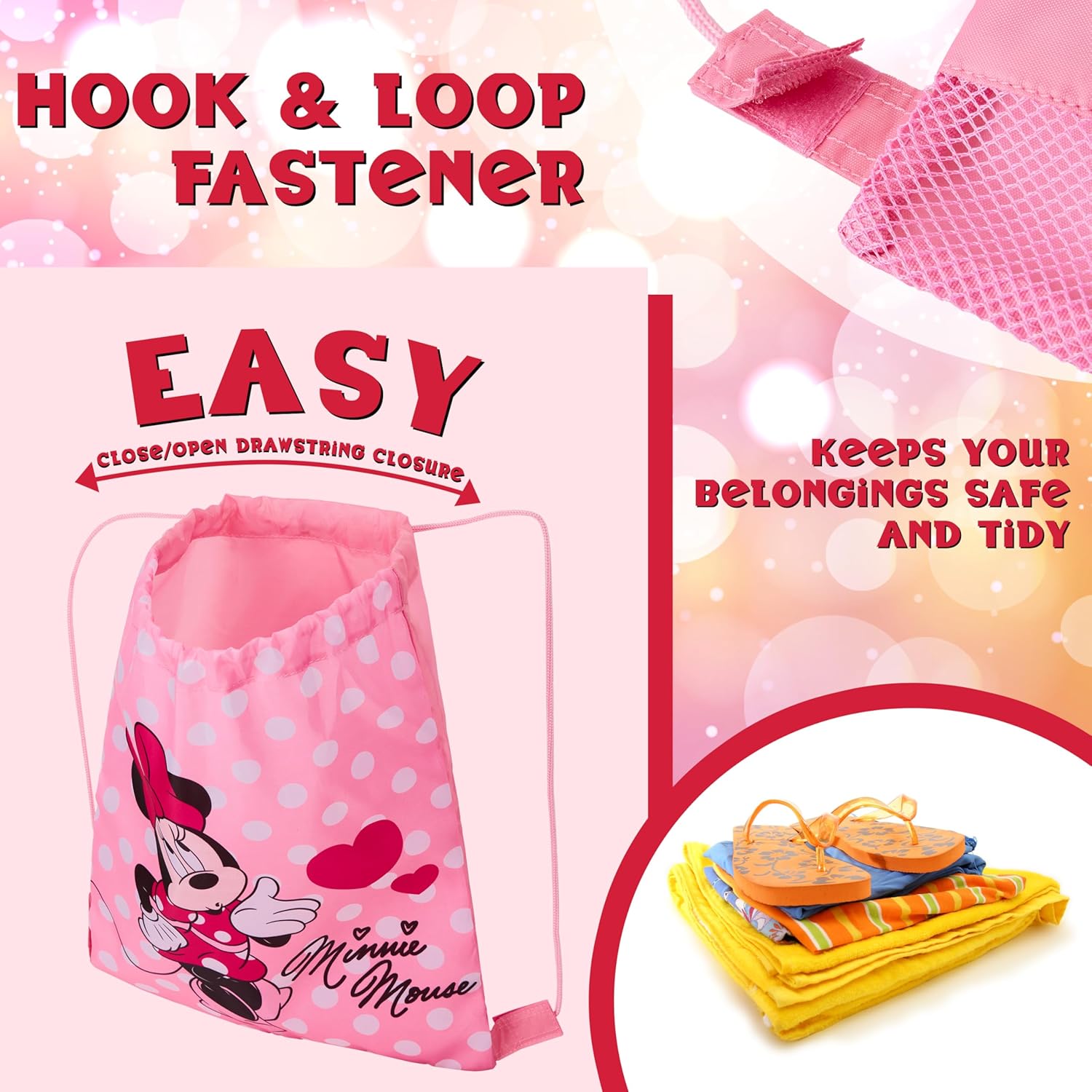 Disney Children's Gym Bag, 29 x 38 cm, Swimming Bag with Drawstring and Ventilation Opening - Sports Gifts for Children – Bild 3