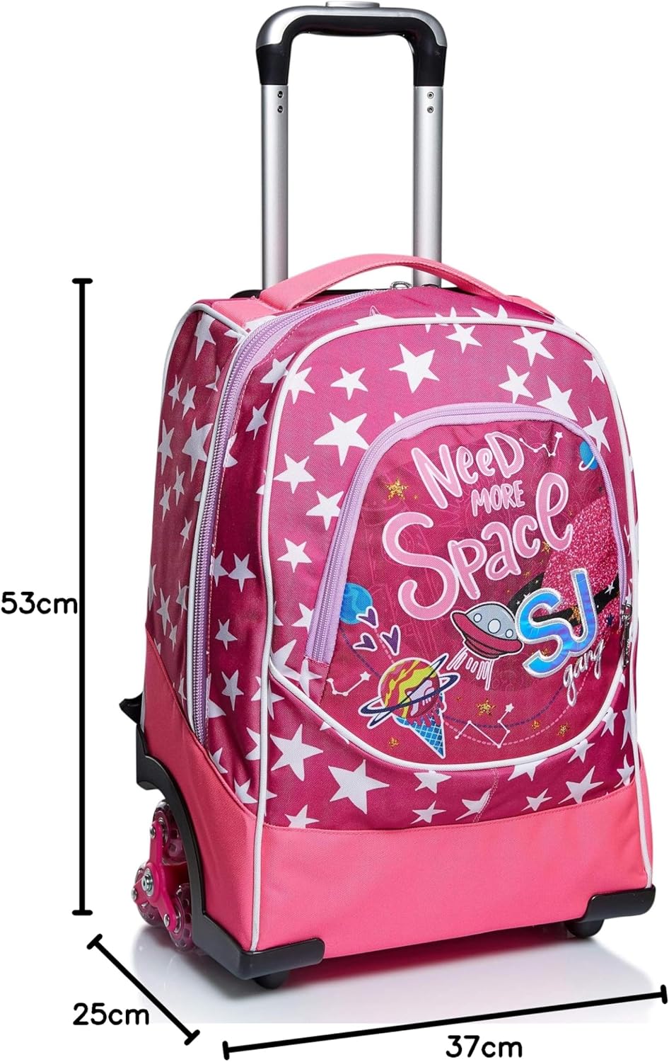 SJ Kids Trolley Backpack 2 in 1 School Bag with Wheels 1st Class for School, Elementary, Travel & Leisure, Girls & Boys, Multi-Colour, Fuchsia, School & Leisure Time – Bild 7