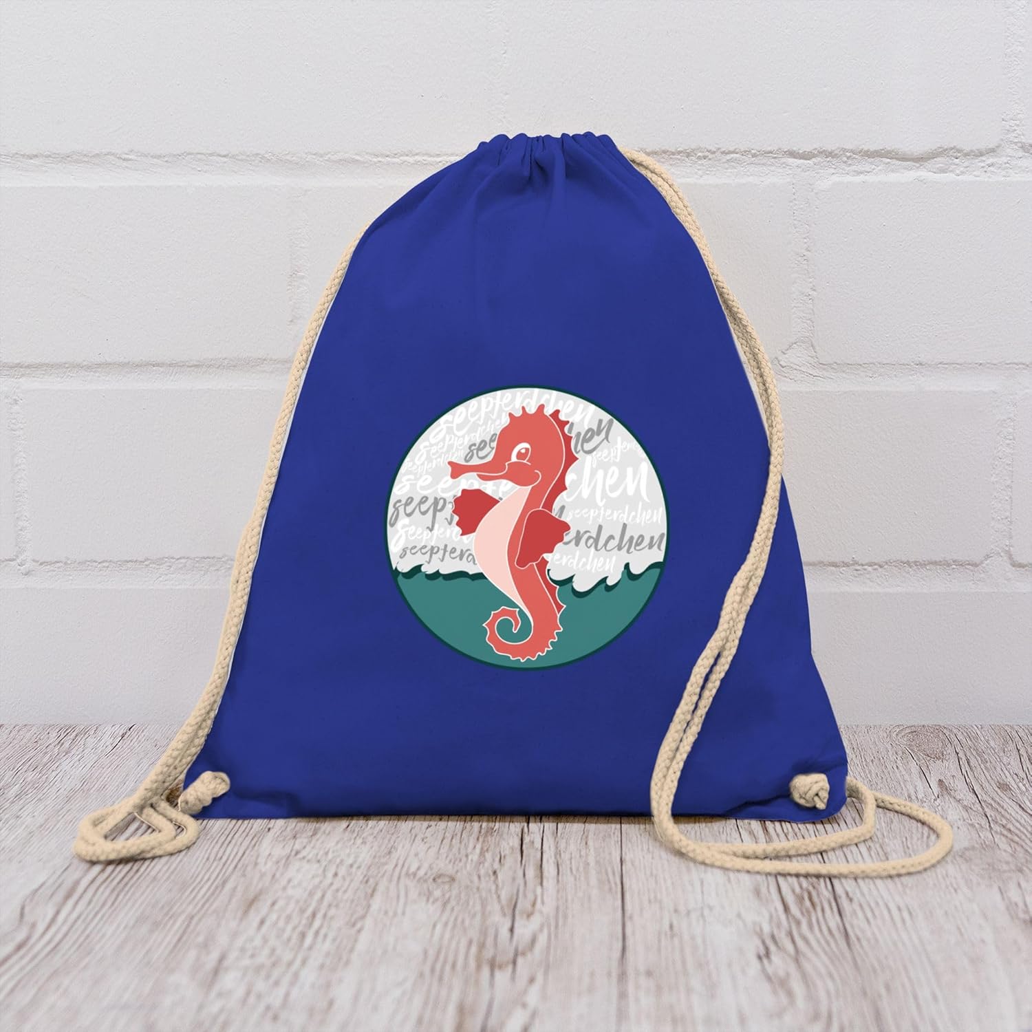 Shirtracer - Children's sports clothing - seahorse badge - gym bag and fabric bag made of cotton – Bild 7