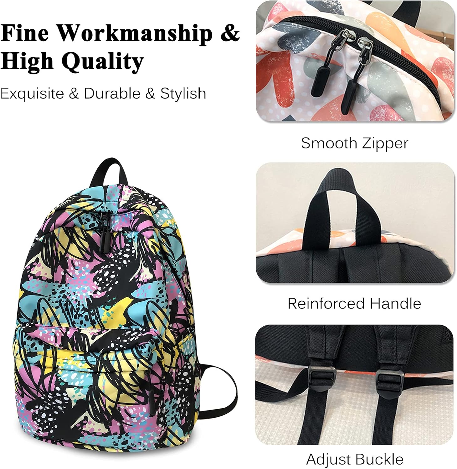 FANDARE School Backpack Girls School Bag Boys Backpacks School Backpacks Laptop School Bag Daypack Casual Daypacks for Women Men Travel Everyday Leisure Campus Hiking – Bild 5