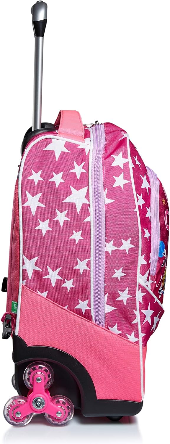 SJ Kids Trolley Backpack 2 in 1 School Bag with Wheels 1st Class for School, Elementary, Travel & Leisure, Girls & Boys, Multi-Colour, Fuchsia, School & Leisure Time – Bild 3