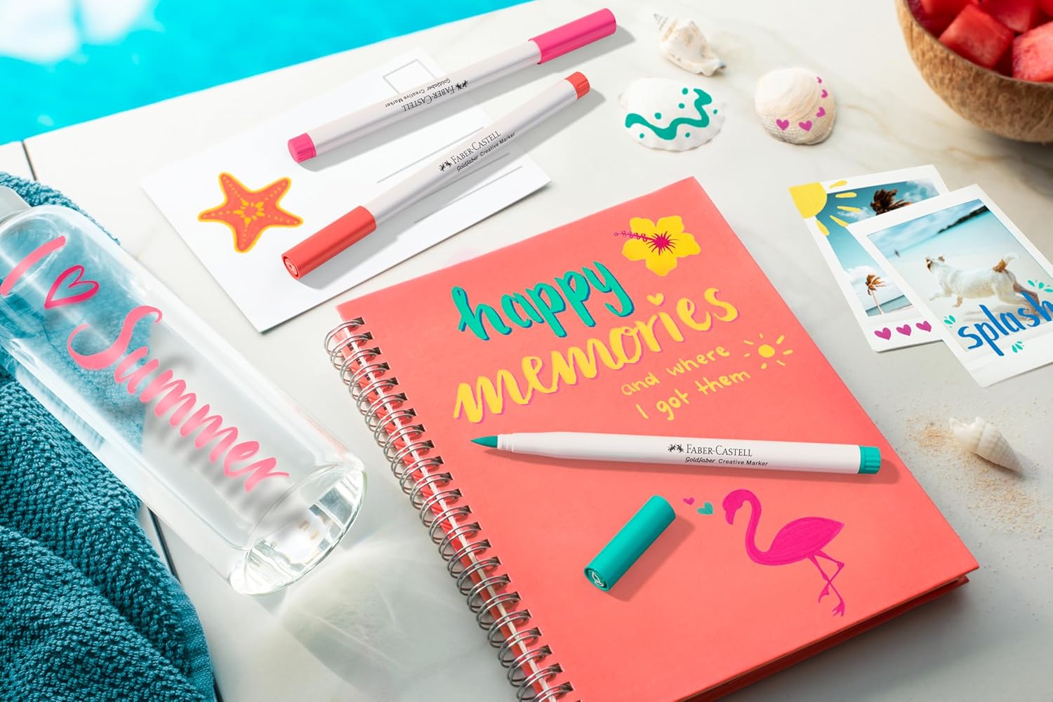 Faber-Castell Goldfaber 161013 Creative Marker Set, 6 Brush Pens, Waterproof Marker Holiday Vibes – Bild 2
