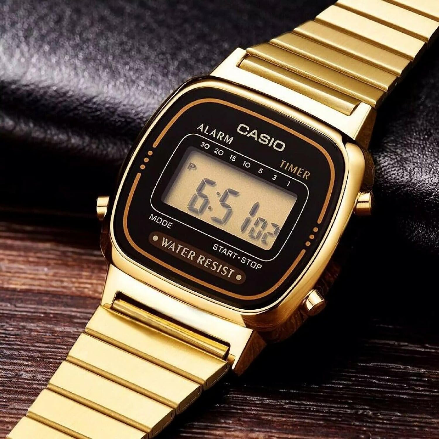 Casio – LA-670WG-1 – Ladies’ Watch – Quartz Digital – Golden Dial – Gold-coloured metal – Bild 5