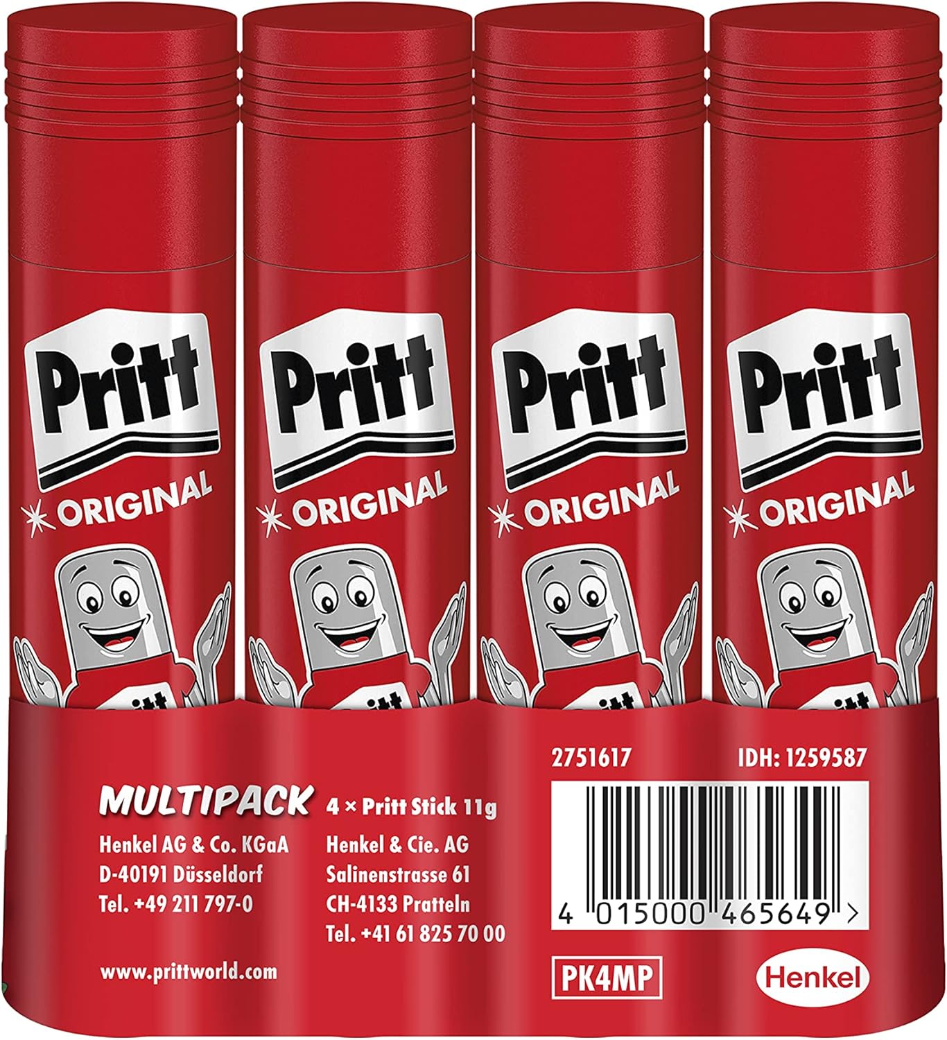Pritt Glue Stick, Safe and Child Friendly Glue for Arts and Crafts, Strong Adhesive for School and Office Supplies, 4 x 11 g Pritt Stick – Bild 2