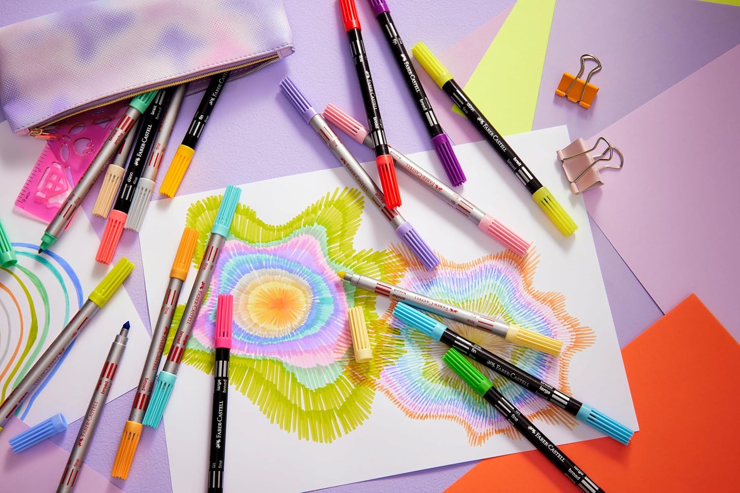 Faber-Castell 151140 Felt Tip Pens Set with 40 Double Fibre Tip Pens for Children and Adults – Bild 5