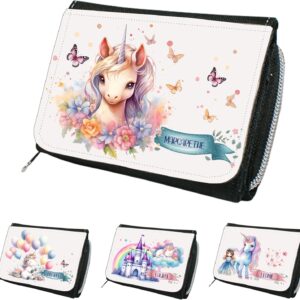 wolga-kreativ Children's Wallet with Name Boy Girl Personalised Children's Gift, Unicorn, S, Casual