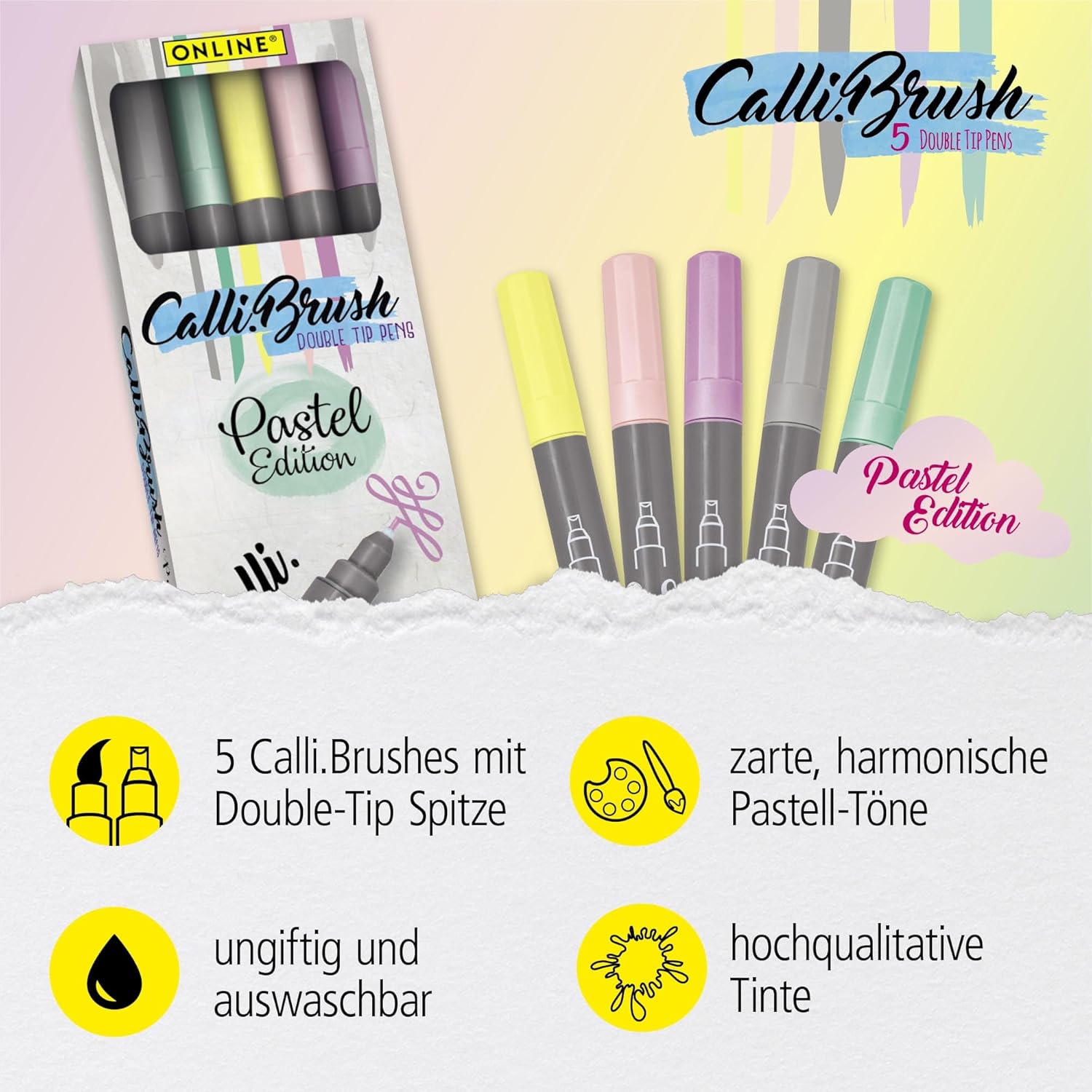 Online Calli.Brush Pastel, Set of 5 Handlettering Brush Pens – Bild 2