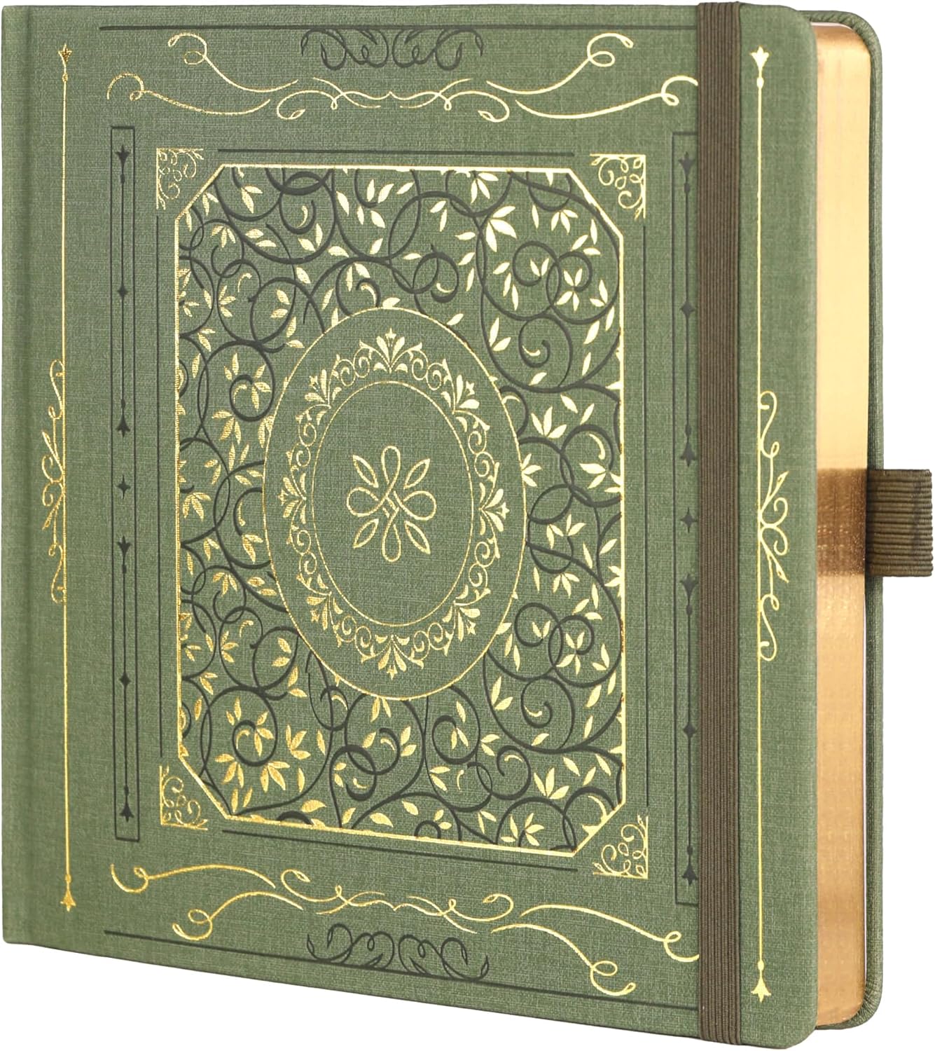 TIEFOSSI Bullet Dotted Journal Notebook, Dot Grid Notebook for Women Men, Hardcover PU Leather Journal, 160 GSM Thick Paper, 160 Numbered Pages with Gold Edge, 8 x 8 Inch