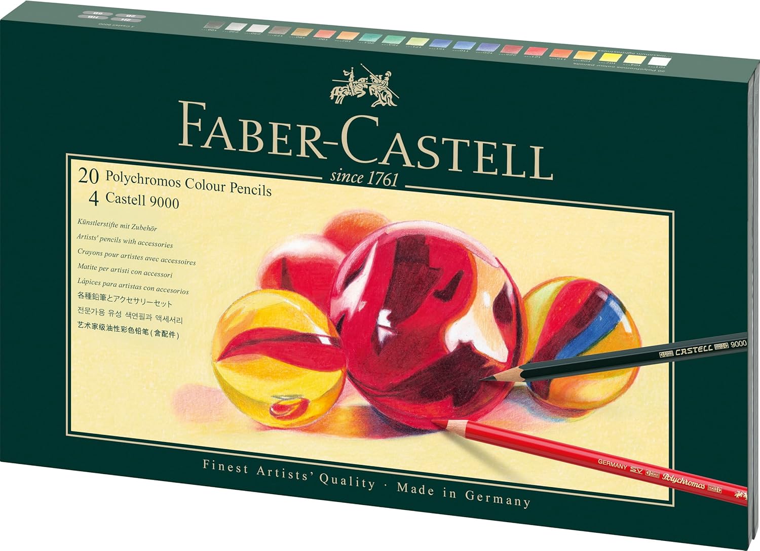 Faber-Castell 210051 – Polychromos Mixed Media Gift Set, 20 Pencils with Accessories, Multi-Coloured – Bild 2