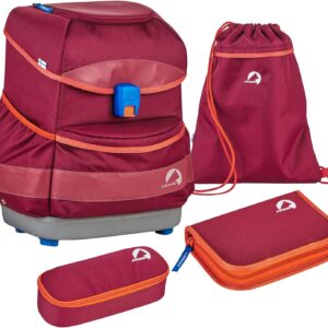 Finkid Buddy Classic Red - Fully Equipped Children's School Bag Set, 20 L, Size 20 L - Colour Beet Red - Chili
