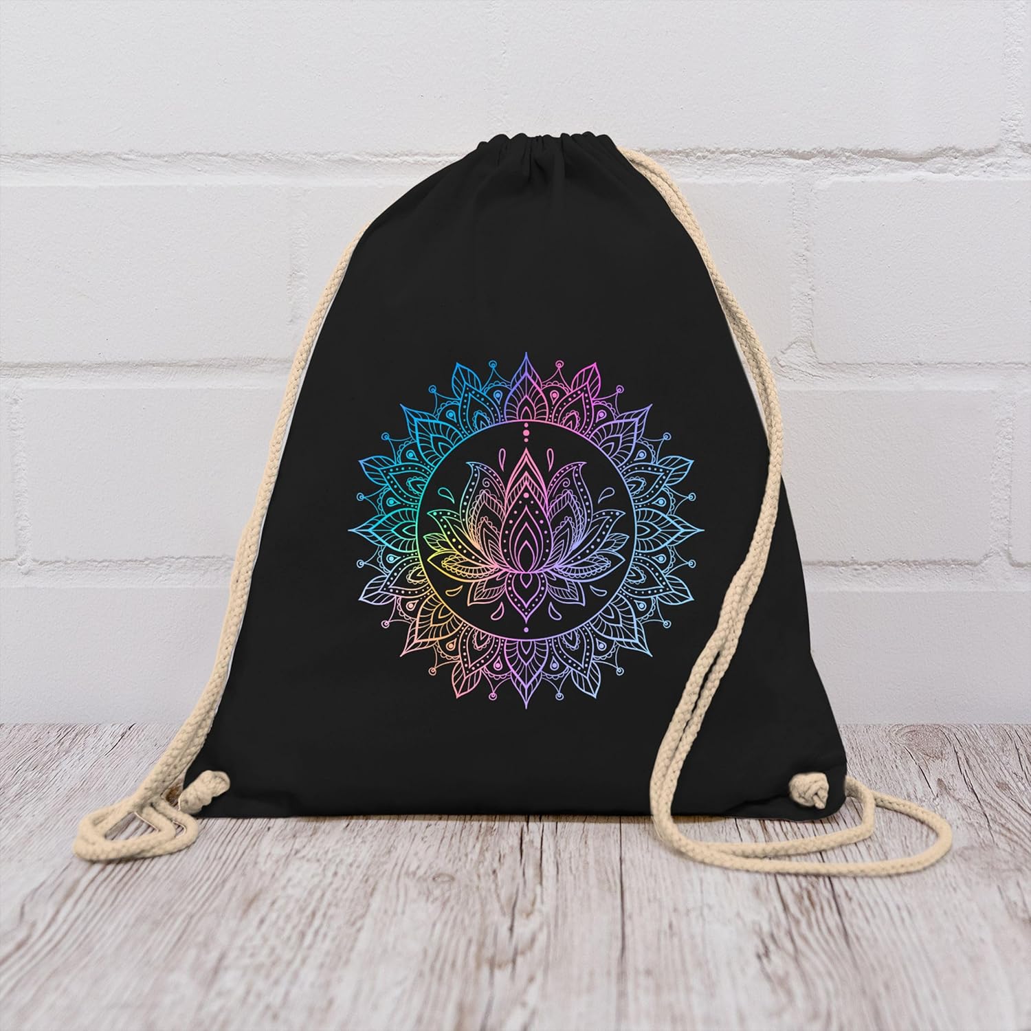 Shirtracer - Gym Bag Backpack - Yoga - Bags - Lotus Flower Spiritual Meditation Mandala Pilates Lotus Relaxation – Bild 7