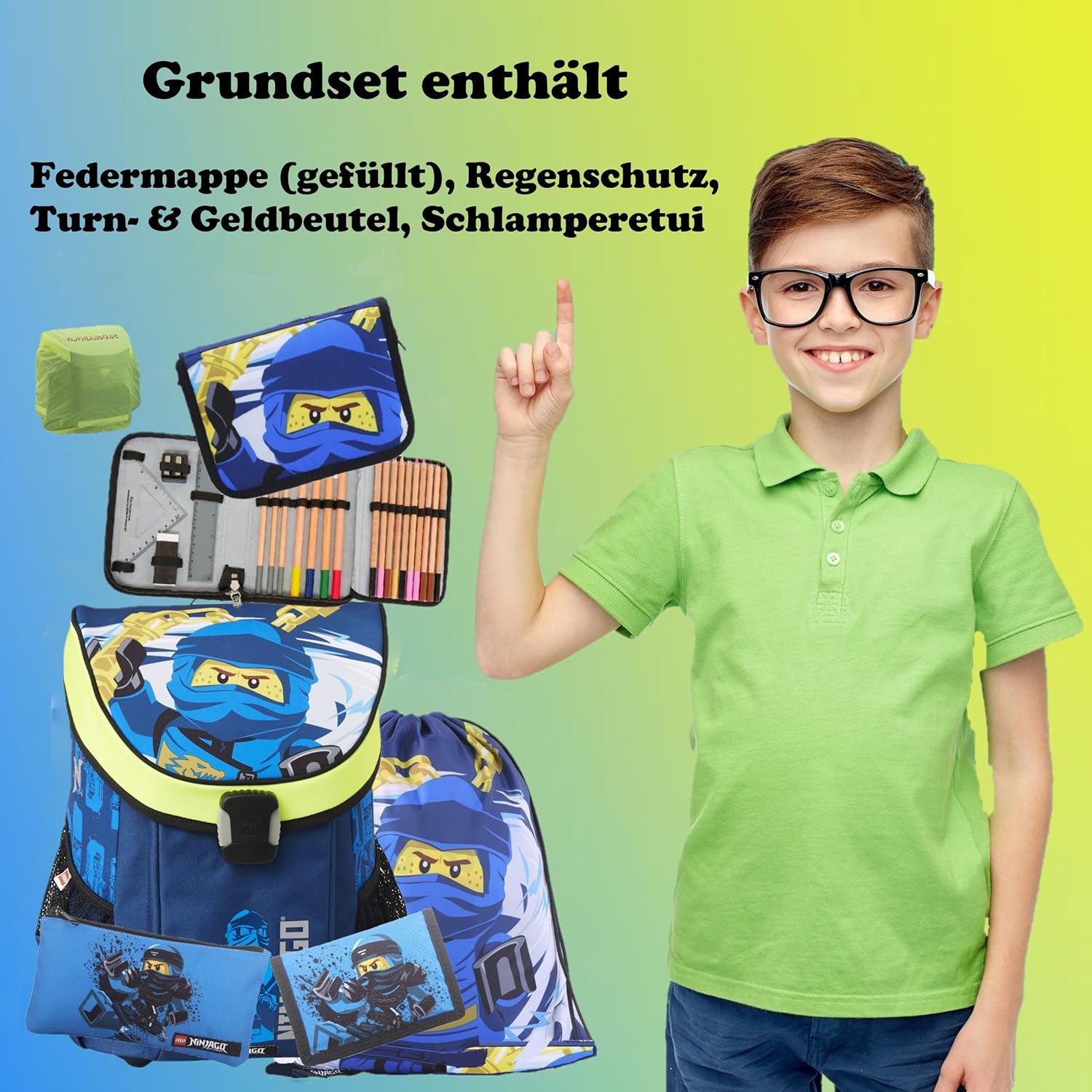 Familando Ninjago Easy Blue, blue, 9-piece set with sports bag – Bild 8