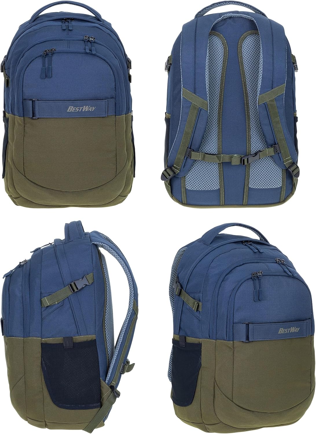 Bestway School Backpack Boys Girls 3-Piece Set Evolution Packer Evo School Folder Backpack School Bag Bag 40177 Sports Bag Pencil Case +rsm, Color Block Olive Blue 0626 – Bild 7
