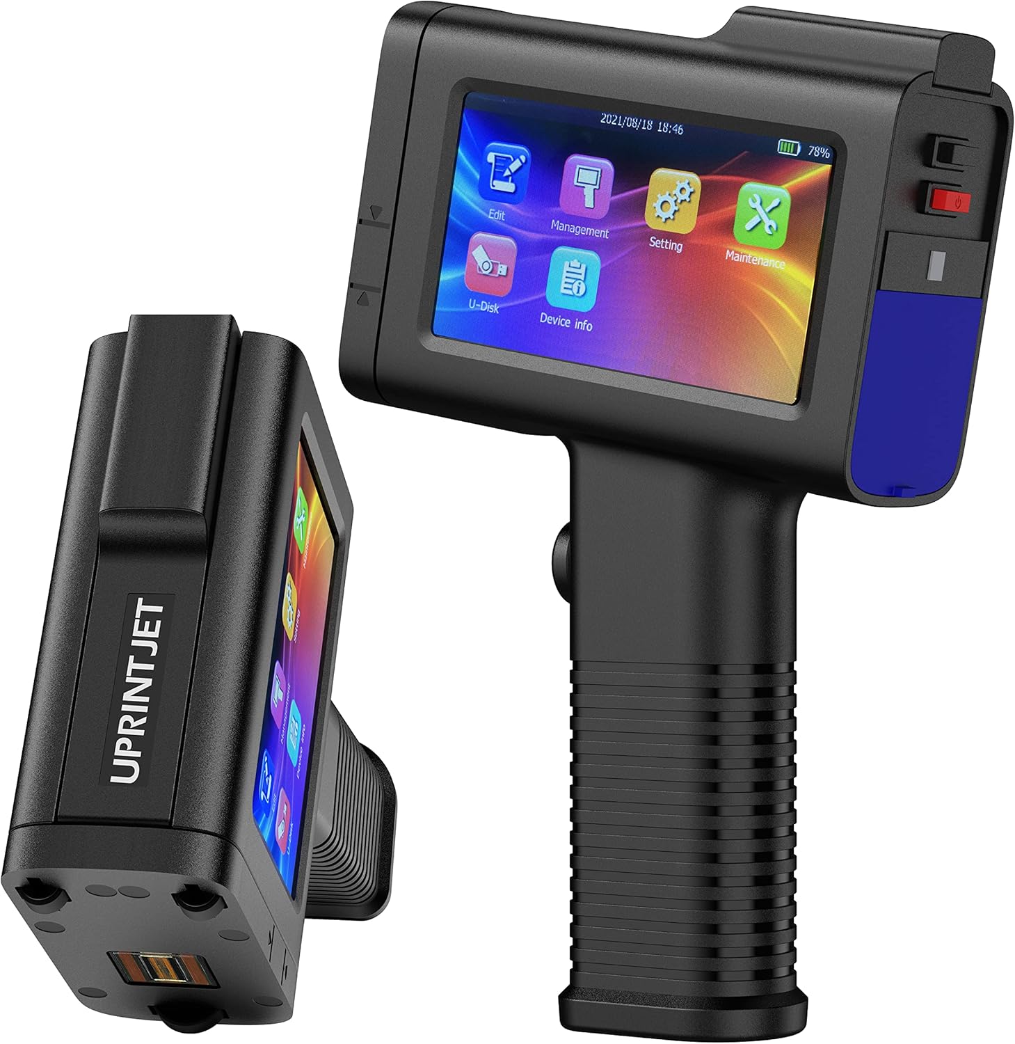 BT-HH6105B2 Portable Handheld Printer with Quick Drying Ink Cartridge Hand Inkjet Printer, HD 4.3 Inch Touchscreen Handheld Printer for Logo/Date/QR Code/Barcode/Serial Number