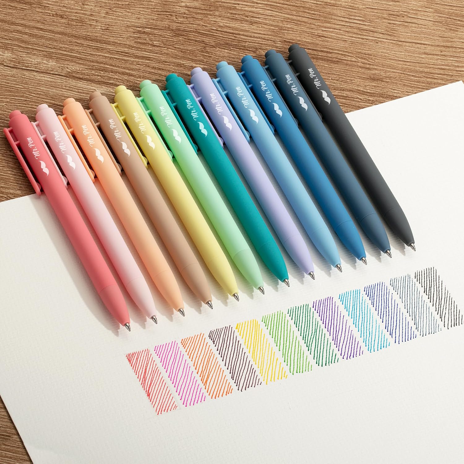 Mr. Pen- Retractable Gel Pens, 12 Pack, Colorful Ink, Fine Point 0.7mm, Fast Dry, Smooth Writing, Cute Pens for Drawing, Writing Planner and School Supplies – Bild 4