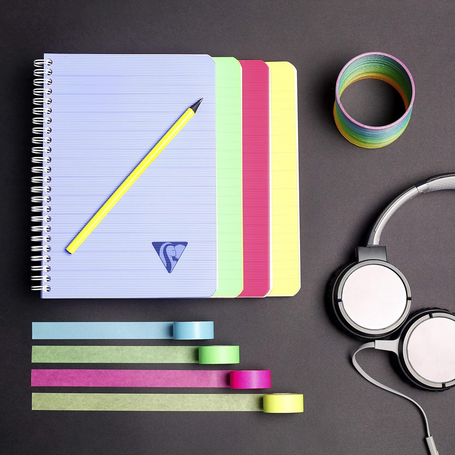 Clairefontaine 328535C Spiral Notebook, Linicolour 11 x 17 cm, 100 Pages, Squared, Polypropylene Cover, Random Colour – Bild 2