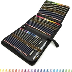72 Watercolour Colouring Pencils Set, Drawing Pencils Art Set for Colour Mixing Painting and Sketching, High-Quality Artist Pencils with Vibrant Colours and Beautiful Mixing Effects with Water, Perfect for School