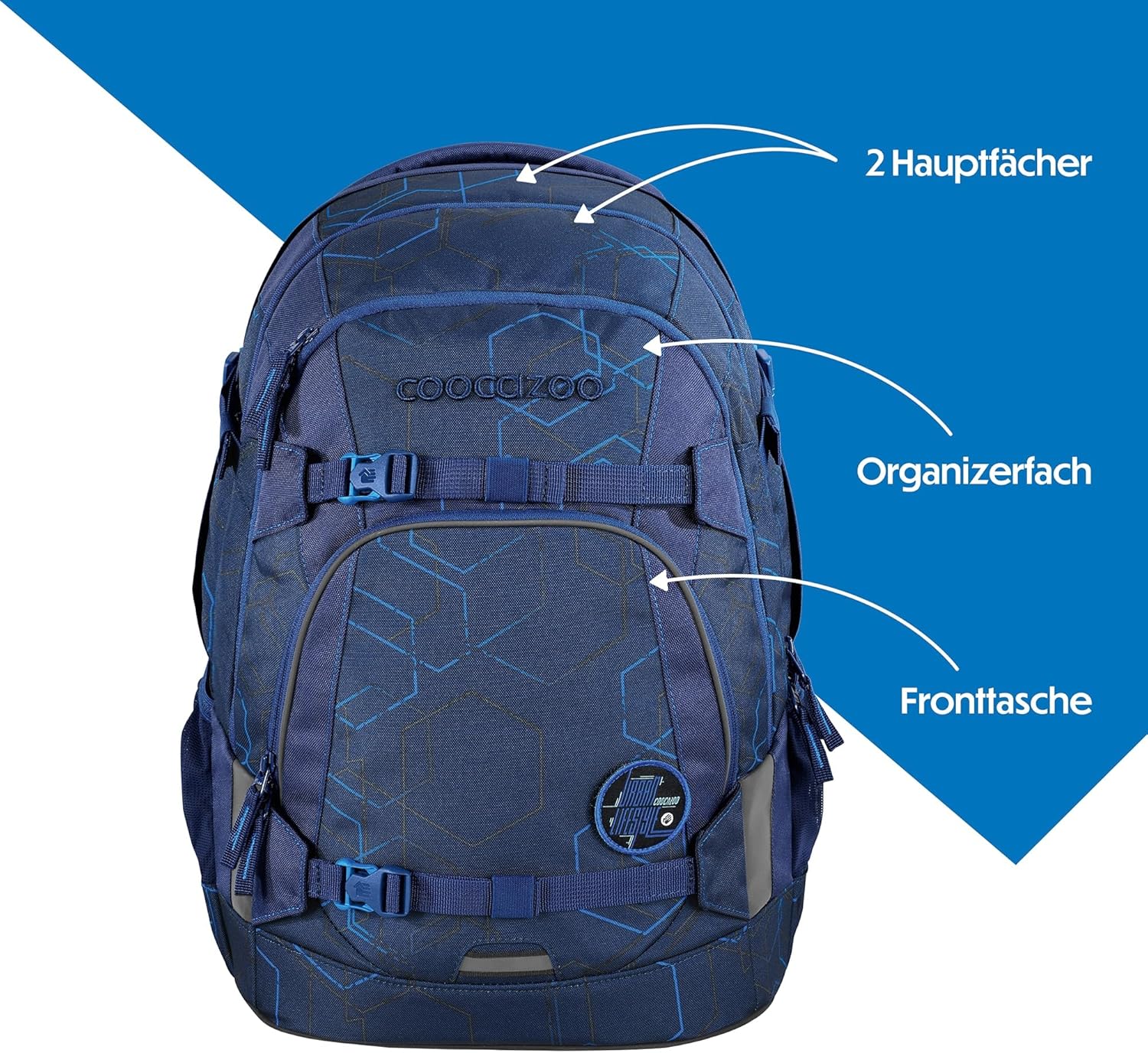 coocazoo MATE School Backpack, Ergonomic and Adjustable Satchel, Height and Size Adjustable, with Chest Strap and Waist Belt, Lightweight and Individual, from 3rd Grade – Bild 3
