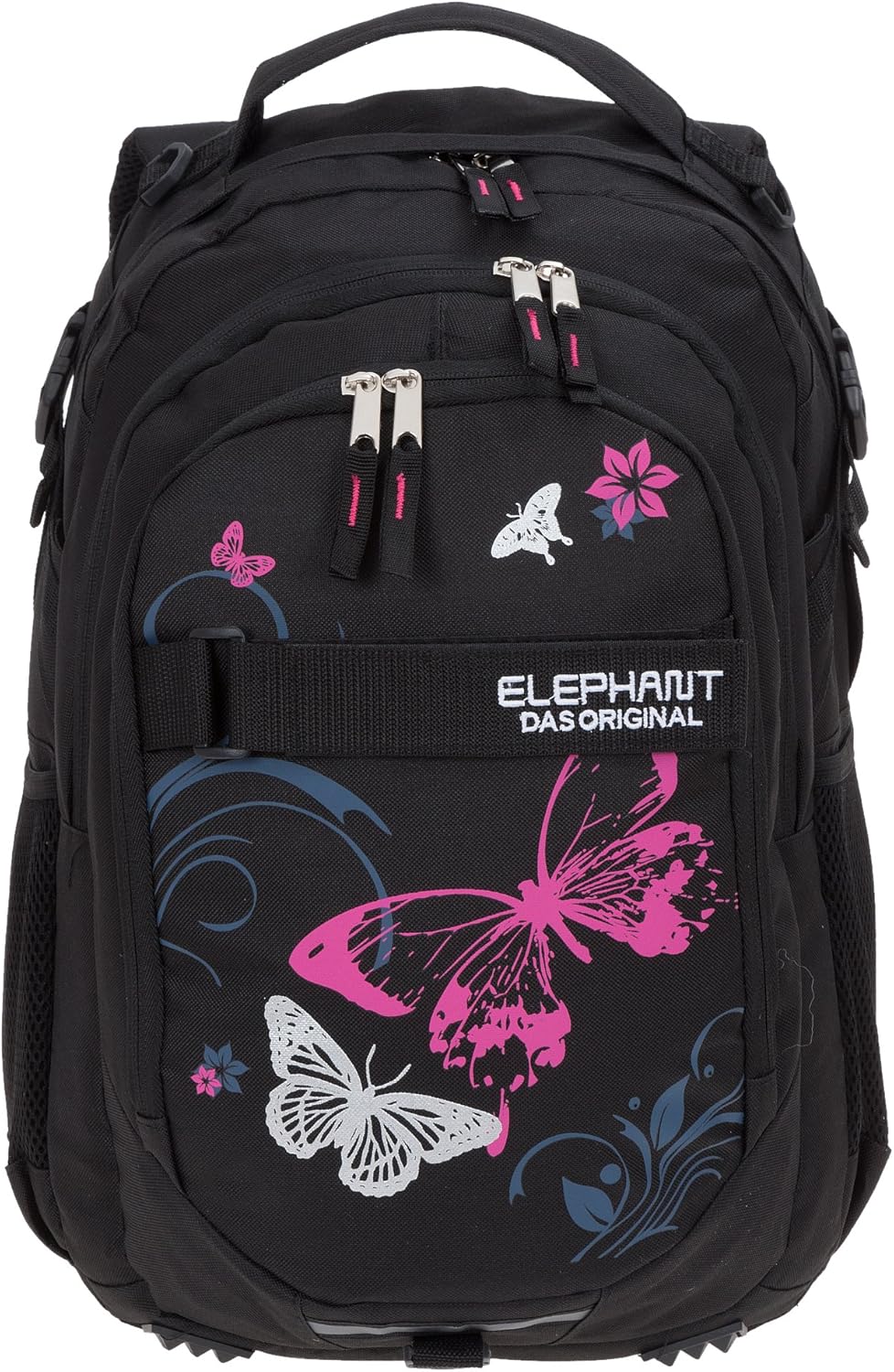ELEPHANT Hero Signature 12645 School Backpack Design, Butterfly Black Pink, School backpack