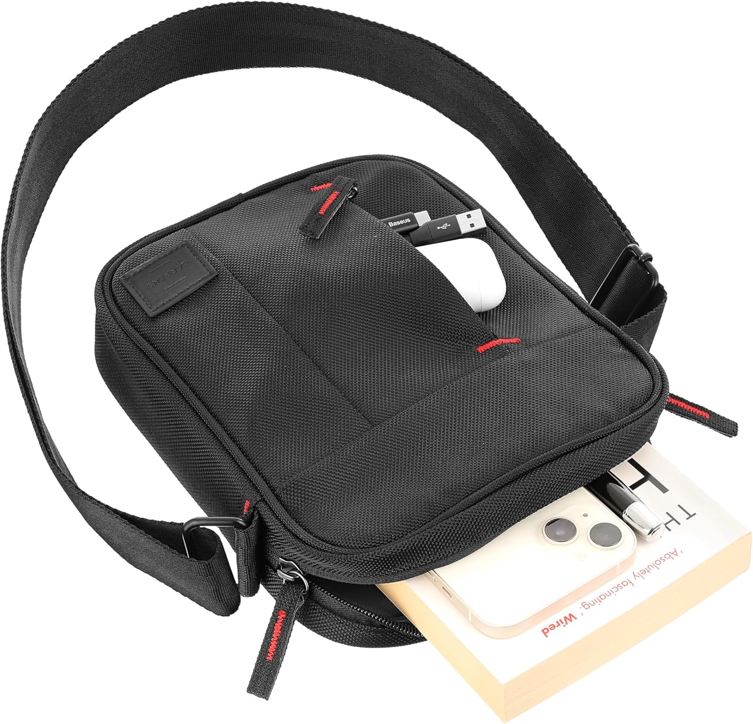 BARRENS Men's Small Shoulder Bag, Men's Crossbody Bag, Waterproof Bag Made of 1680D Polyester, Men's Bag, Suitable for Business, Work and Travel – Bild 3