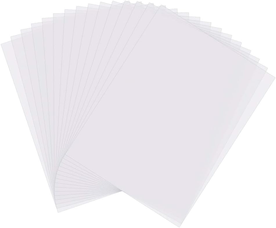 Gitua Pack of 20 Overhead Films, DIN A4 0.1 mm High Quality Transparent Overhead Films for Inkjet Printers and Laser Printers Copiers OHP