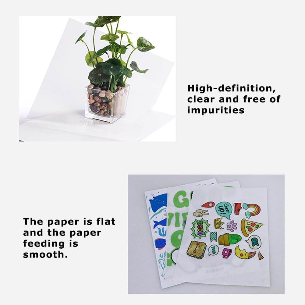 10 Sheets Printable Adhesive Film, Transparent, Sticker Paper for Self-Printing, A4, Printable Printing, Self-Adhesive Film, Film Labels, Vinyl Sticker Paper for Inkjet Printers – Bild 7