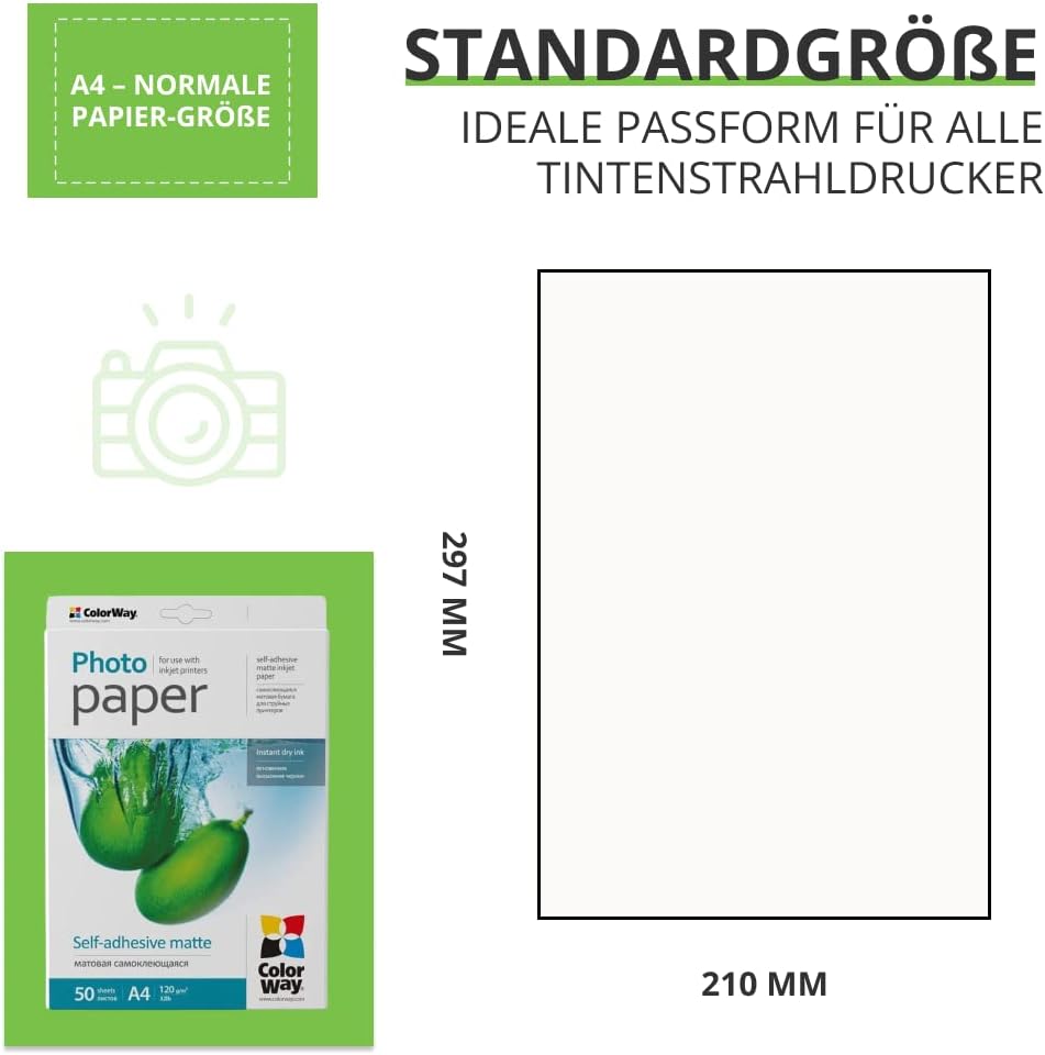 Colorway PMS1208050 A4 Matte Self Adhesive Photo Paper – Bild 4