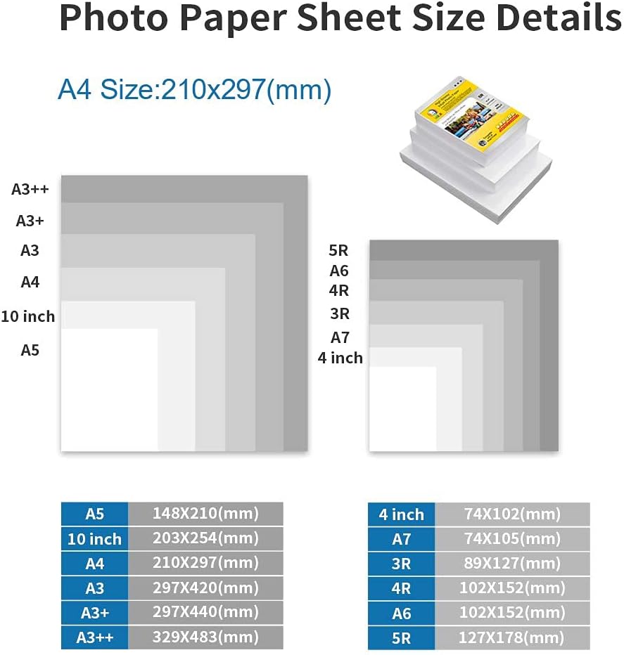 MR.R 300 g/m² A4X100 Sheets Photo Paper Double Matt Photo Paper Instant Drying Waterproof Bright White for Inkjet Printers – Bild 3