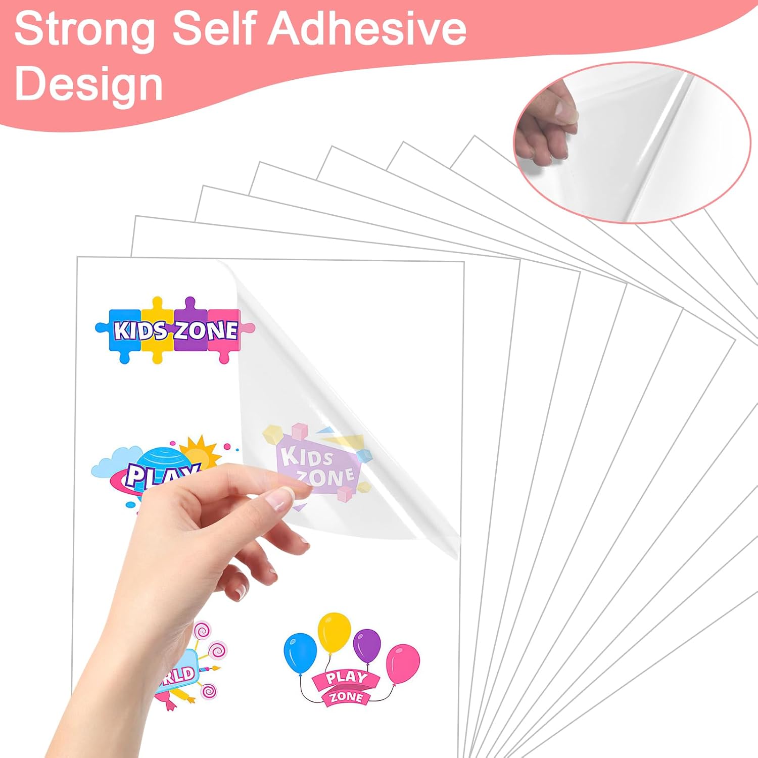 A4 Sticker Paper for Printing, 20 Sheets Printable Adhesive Film, Transparent, Vinyl Sticker Printer Paper, Self-Adhesive Film Printing Paper, for Inkjet Printers and Laser Printers – Bild 3