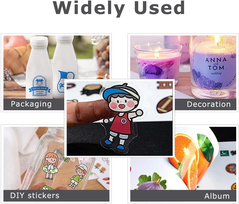 10 Sheets Printable Adhesive Film, Transparent, Sticker Paper for Self-Printing, A4, Printable Printing, Self-Adhesive Film, Film Labels, Vinyl Sticker Paper for Inkjet Printers – Bild 4