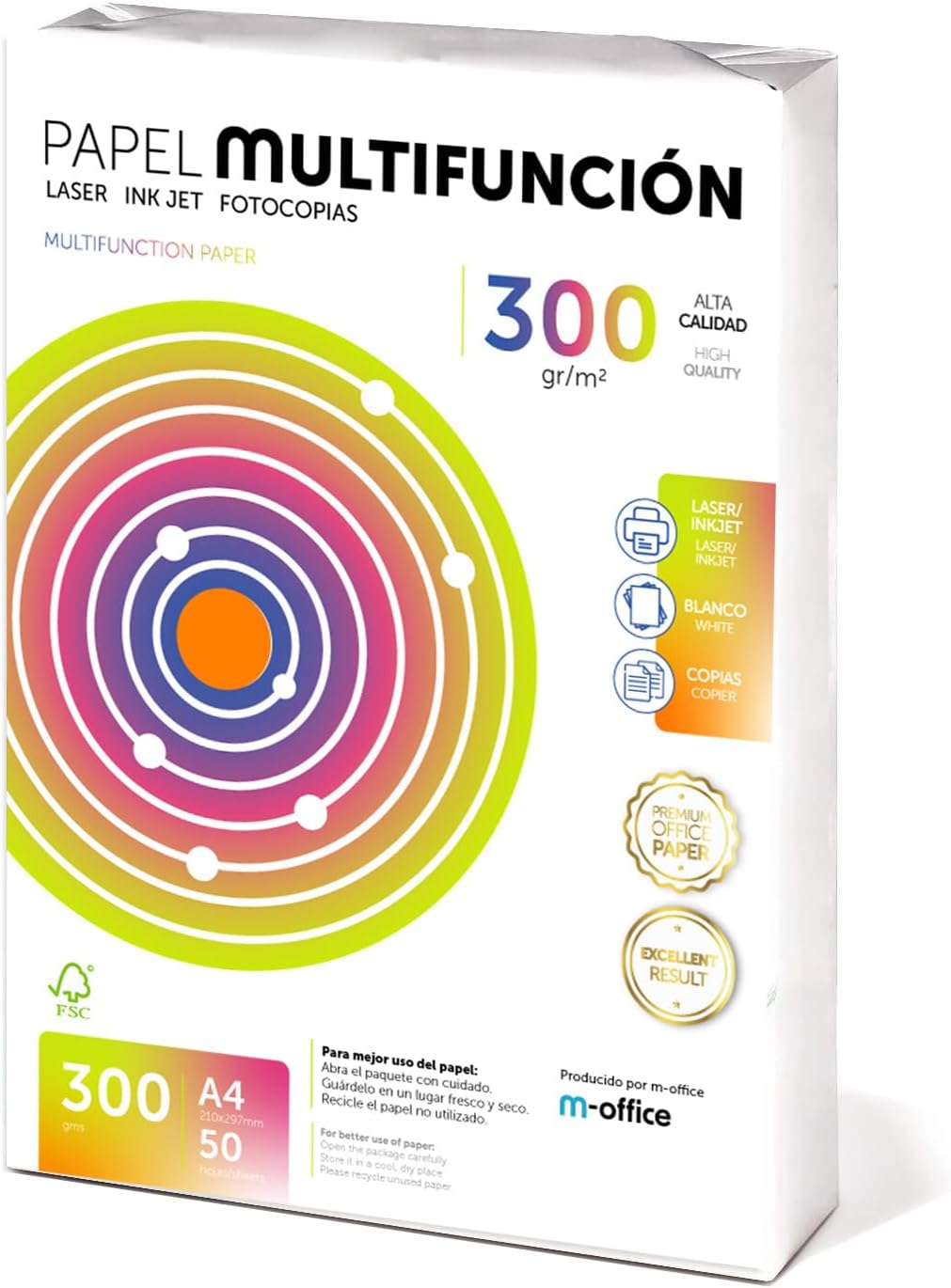 A4 Sheets 300g 50 Sheets Multifunction Paper for Laser and Inkjet Printer Copier Office School Supplies - m-office (50 Sheets 300g)