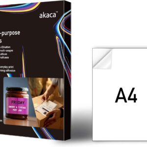 Universal Labels, Self-Adhesive Printable Matt Blank Paper Adhesive Labels, Stickers, White, for Laser and Inkjet Printers (1 per Sheet, 30 Sheets)