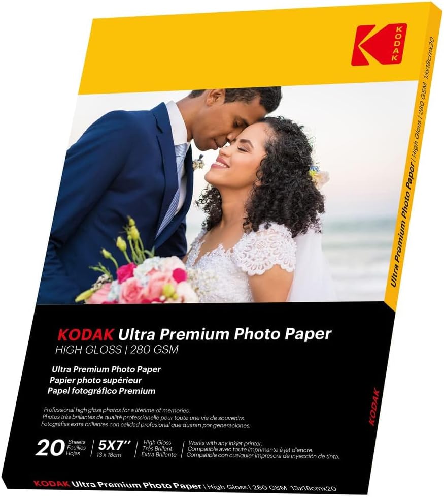 KODAK Ultra Premium Photo Paper, Glossy Photo Paper, Pack of 20 Sheets, Format 13 x 18 cm, 280 g/m², Inkjet Print, Ideal for Albums and Picture Frames – Bild 2