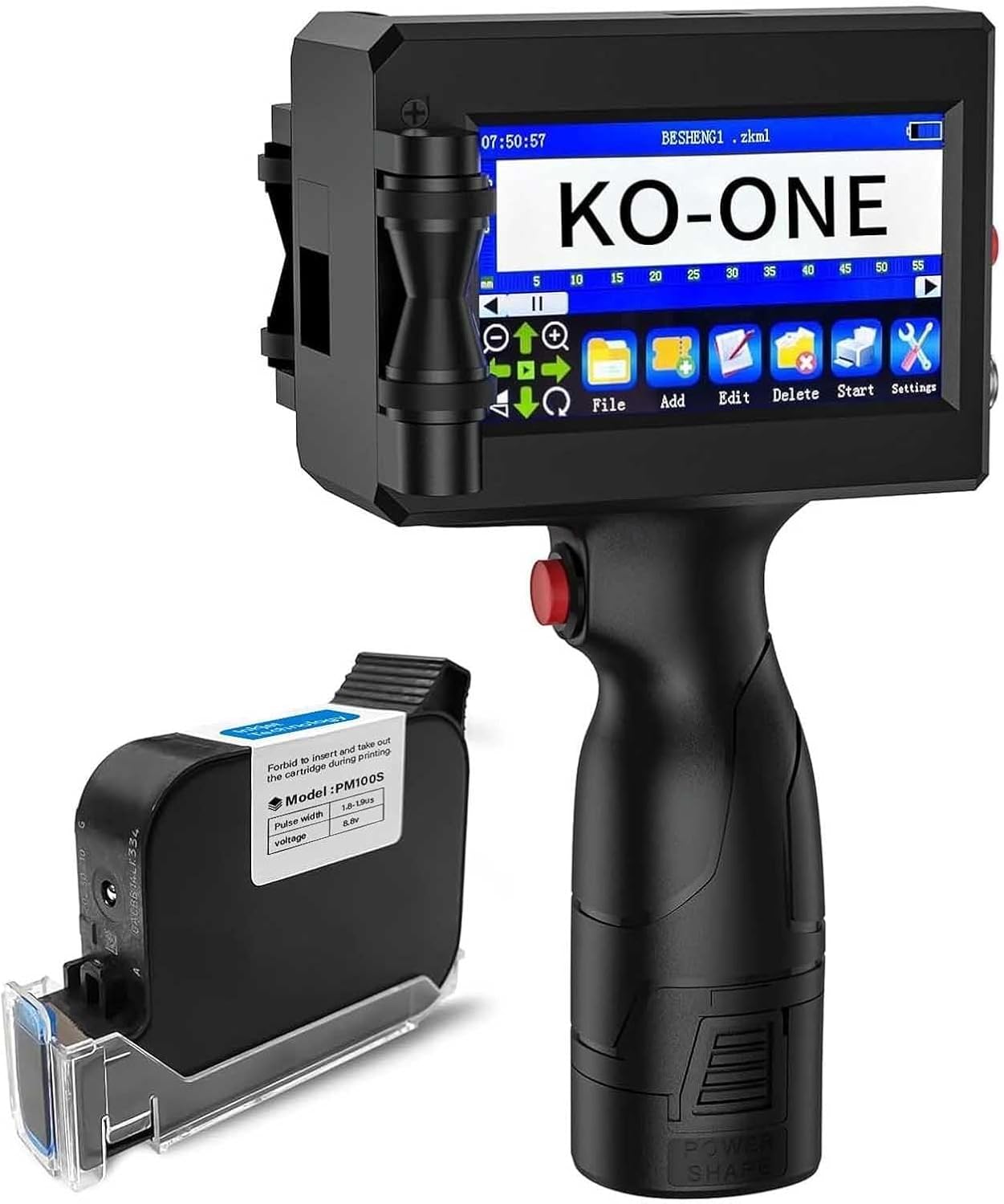 Handheld-Tintenstrahldrucker - Tragbarer Handheld-Drucker Mit 4,3-Zoll-Touchscreen, Druckhöhe: 2-12,7 Mm, Geeignet Für Barcodes, Text, Logos, Qr-Codes, Chargennummern (Unterstützt 28 Sprachen).