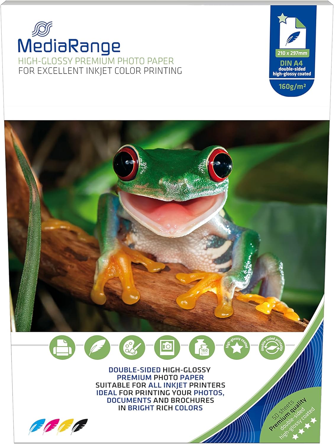 MediaRange MRINK108 A4, 160 g/m² 50 Sheets Glossy Photo Paper