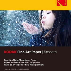 KODAK Fine Art Paper - Matte Photo Paper, 50 Sheets, 180 g/m², A6 Format (10 x 15 cm), Inkjet Print, Canvas Effect, Premium Quality to Capture Your Memories