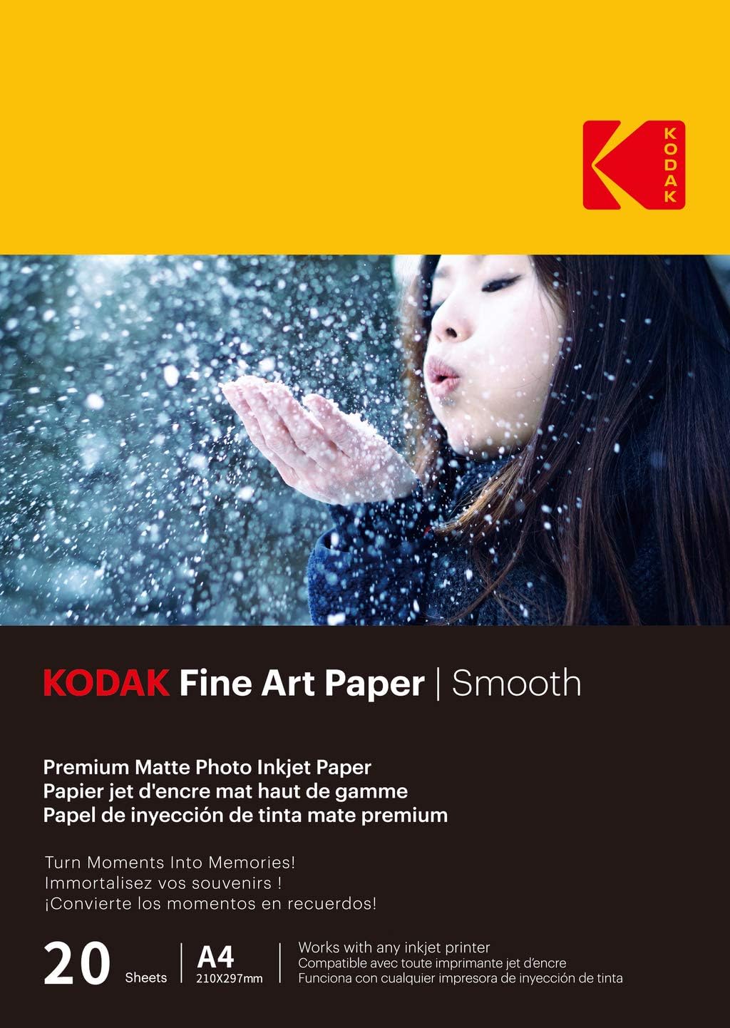 KODAK Fine Art Paper - Matte Photo Paper, 50 Sheets, 180 g/m², A6 Format (10 x 15 cm), Inkjet Print, Canvas Effect, Premium Quality to Capture Your Memories