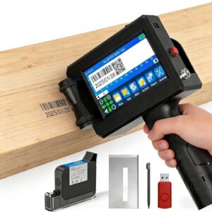 Handheld-Tintenstrahldrucker Mit 4,3-Zoll-Hd-Touchscreen, Schnelltrocknendem Tintenstrahl-Encoder, Druckfähigkeit Für Text/Logos/Qr-Codes/Barcodes/Datumsangaben, Druckhöhe: 2-12,7 Mm.