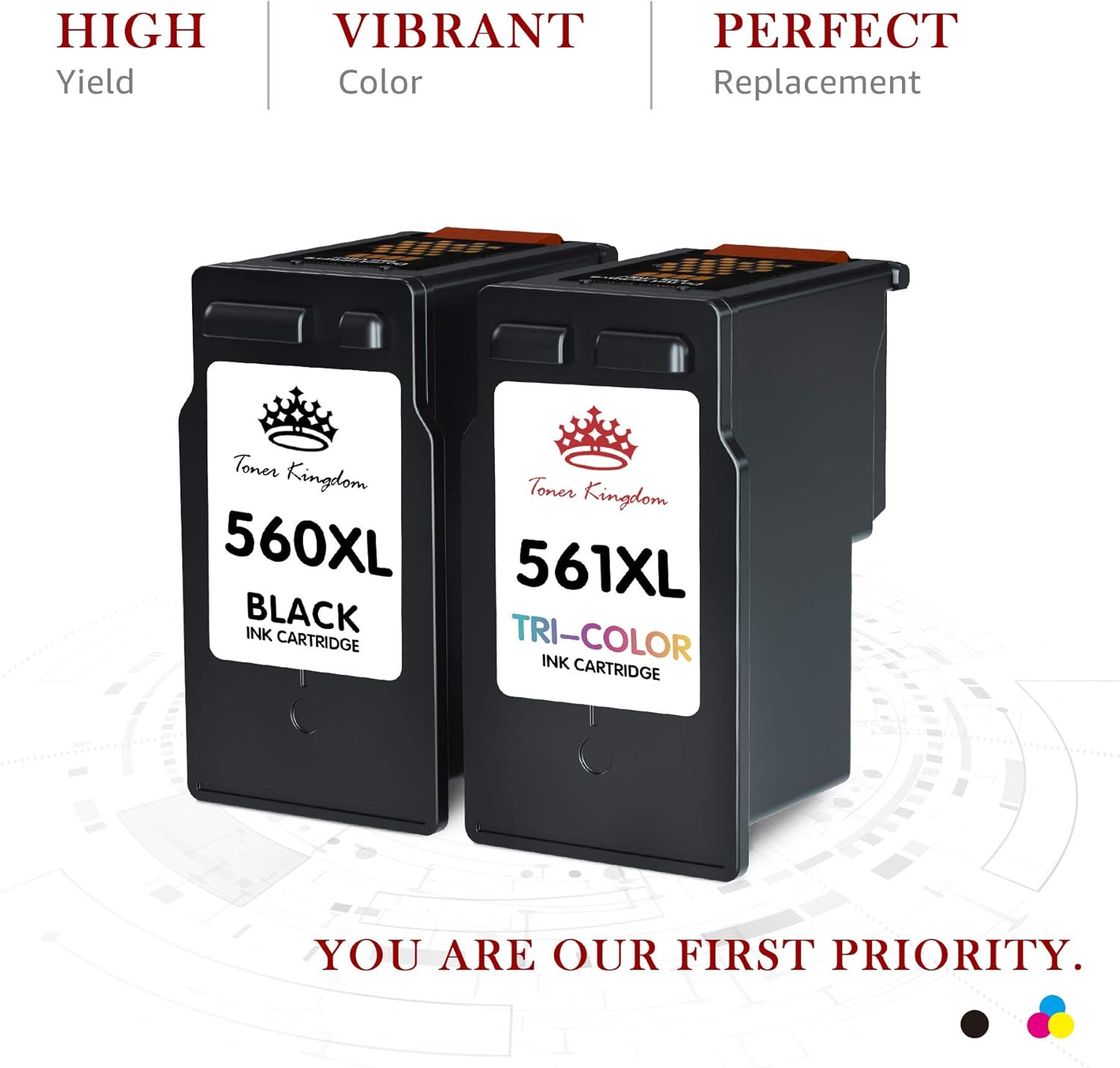Toner Kingdom Ink Cartridges PG-560XL CL-561XL Printer Cartridges Multipack Compatible with Canon 560 561 Cartridges for Canon TS5350 Ink TS5351 TS7450 TS7451 TS5352 TS5353 Tray (1 Black, 1Tri-Colour) – Bild 4