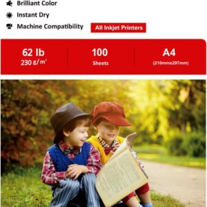 Koala Inkjet Photo Paper Double Sided Matt A4 230gsm 100 Sheets Suitable for Printing Photos, Certificates, Brochures, Flyers, Folders, Greeting Cards, Calendars, Art